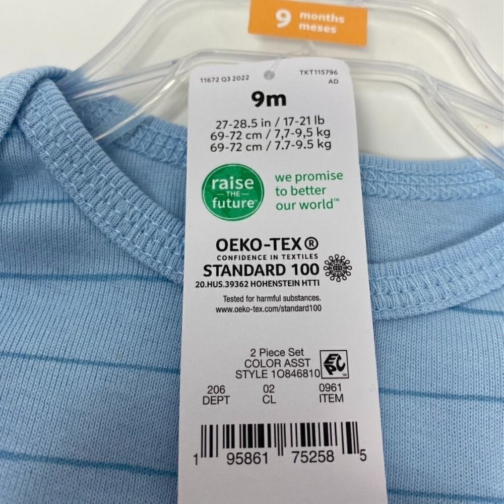 Carter's Just One You®️ Baby 2pc Carrot Pocket Set Blue Szs Newborn/9M - Picture 10 of 14